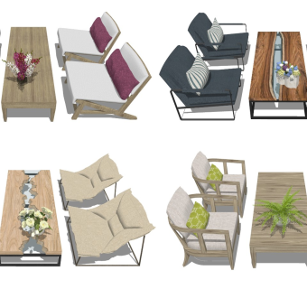 现代休闲桌椅组合 沙发椅子茶几桌几 咖啡桌椅