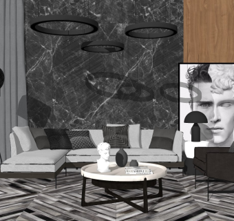 现代家居客厅 客厅沙发茶几组合