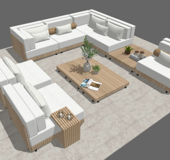 现代户外庭院沙发 茶几沙发组合