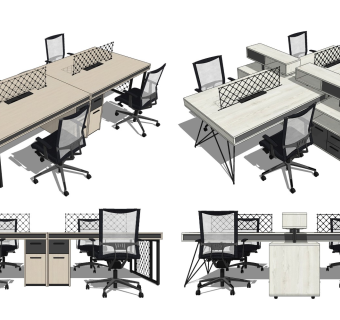 现代办公桌椅组合