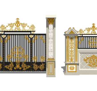 欧式铁艺别墅大门 欧式雕花