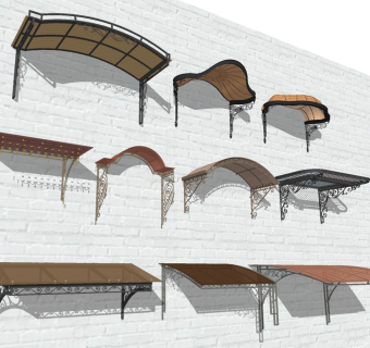 欧式遮阳棚 雨棚 铁艺雕花