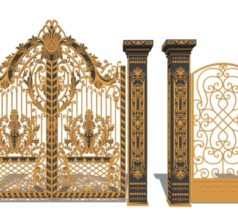 欧式铁艺别墅大门 欧式雕花