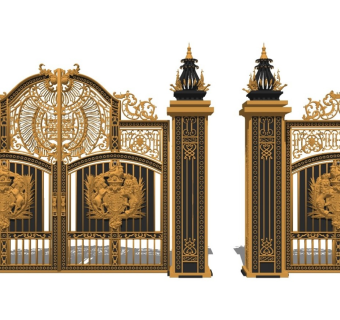 欧式铁艺别墅大门 欧式雕花