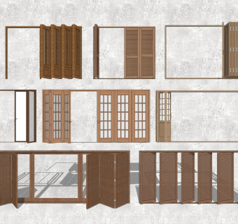 现代室内折叠门 百叶门 推拉门 木门 屏风门