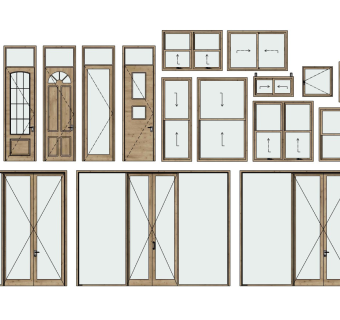 现代室内木门 门窗组合 卧室门 单开门