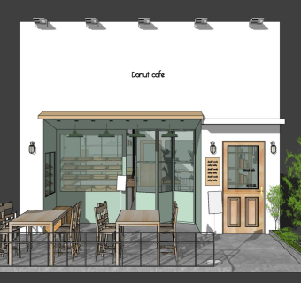 北欧咖啡店 餐厅外立面 面包店甜品店