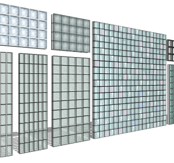 方块砖墙 冰块玻璃砖 装饰墙 玻璃隔断