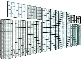 方块砖墙 冰块玻璃砖 装饰墙 玻璃隔断