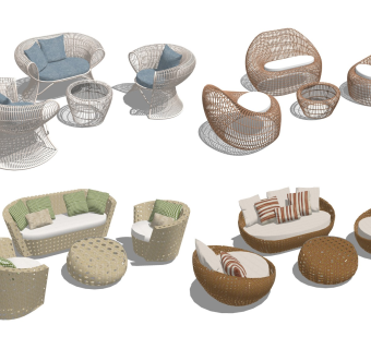 户外休闲组合沙发 庭院沙发桌椅 庭院景观