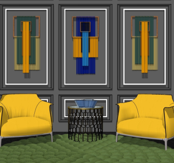 室内客厅 客厅休闲沙发椅茶几  装饰背景墙 墙饰摆件