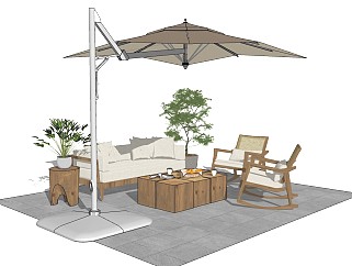 现代户外沙发 太阳伞桌椅 庭院家具