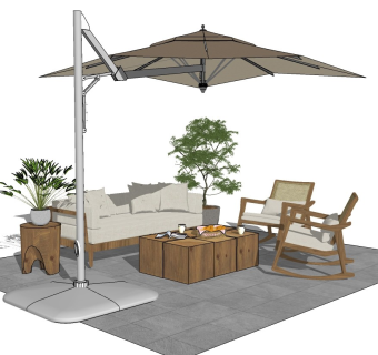 现代户外沙发 太阳伞桌椅 庭院家具