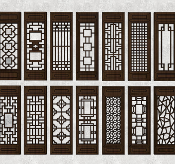 中式雕花窗 镂空窗 屏风