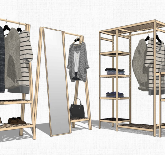 现代衣架衣柜 置物架挂衣架 服饰