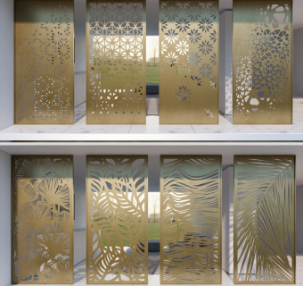 现代轻奢金属隔断 屏风玄关装饰