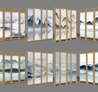 中式折叠屏风隔断