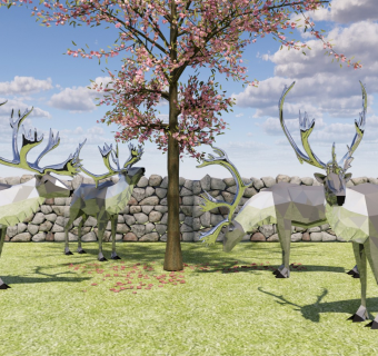 现代麋鹿雕塑景观小品 金属雕塑 动物雕塑