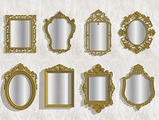 欧式金属雕花装饰玄关镜子