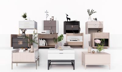 现代柜类组合 边柜床头柜储物柜 摆件装饰品