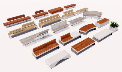 现代户外休闲座椅 公园椅凳