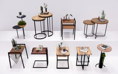 现代边几角几茶几置物架 桌子桌几