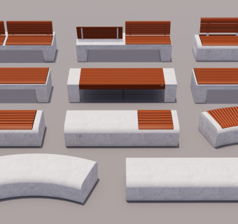 现代户外休闲座椅 景观座椅坐凳 公园椅凳