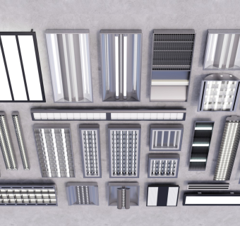 现代格栅灯灯管面板灯灯盘 吸顶灯灯具 办公灯