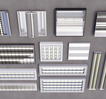 现代格栅灯灯管面板灯灯盘 吸顶灯灯具 办公灯