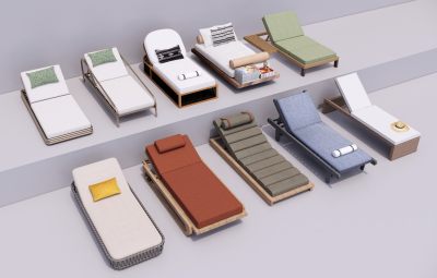 现代休闲躺椅 户外椅 沙滩椅