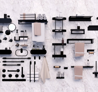 现代卫浴五金 置物架毛巾架 卫浴用品