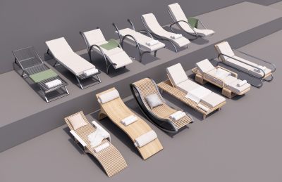 现代休闲躺椅 户外椅 沙滩椅