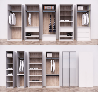 现代卧室衣柜衣架