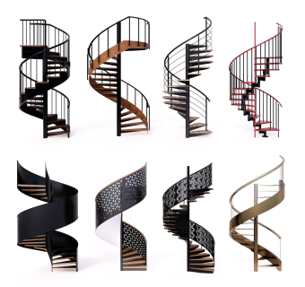 现代旋转楼梯扶手楼梯