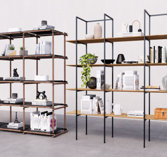 现代书架书柜展架 装饰架置物架 装饰摆件 书籍绿植