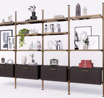 现代书架书柜展架 装饰架置物架 装饰摆件 书籍绿植