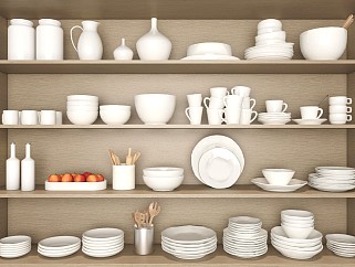 现代陶瓷餐具碗碟杯子 厨房用品 餐柜