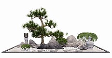 中式庭院景观小品 室内造景小品 绿植假山石头造型树
