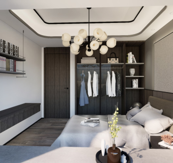 别墅客房，别墅主卧，别墅卧室，家居卧室，衣柜，家居客房