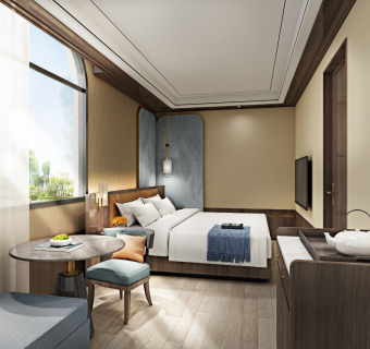 民宿客房，酒店客房，大床房，网红酒店客房，特色客房，床，豪华大床房