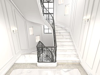 别墅电梯厅，楼梯间，别墅楼梯，家居楼梯，家居玄关