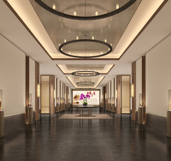 会所过厅，会所过廊，过道，会所大厅，展厅