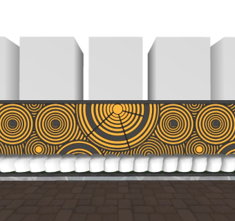现代深咖色景墙su模型下载