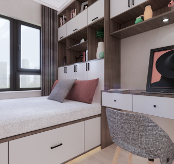 现代榻榻米卧室SU模型