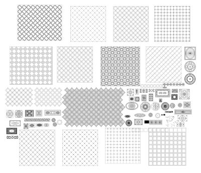 cad地面铺砖地面拼花素材图库CAD图纸