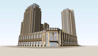 城市商业建筑规划SU模型