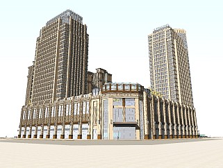 城市商业建筑规划SU模型