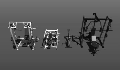 现代风格健身器材SU模型