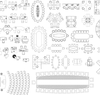 办公桌椅cad平面素材图库CAD图纸