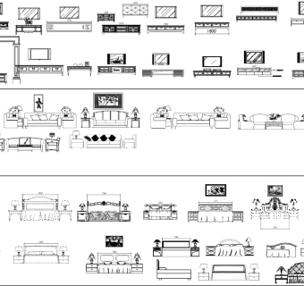 cad立面家具模块CAD图纸I